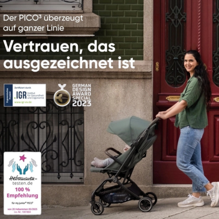 my junior® PICO³ – ultrakompakter Reisebuggy mit AutoFold™ | Babyladen Erlangen